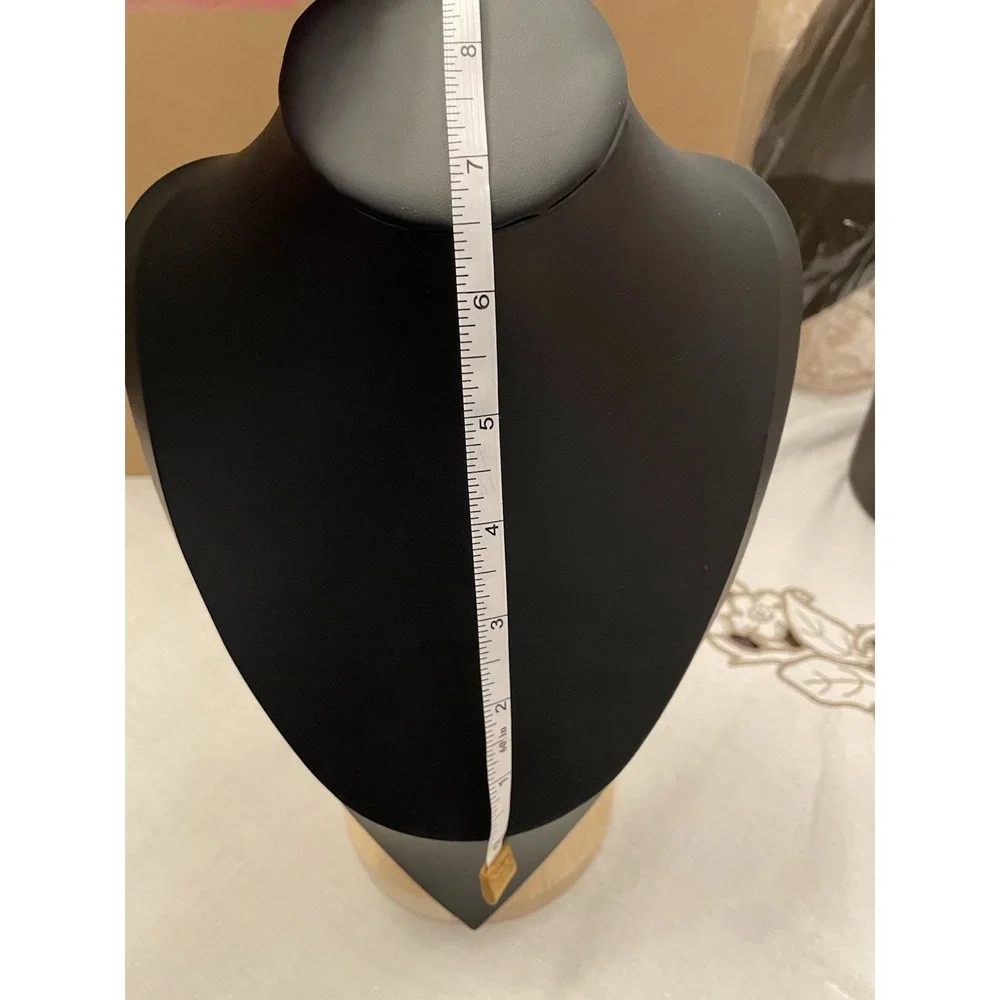 PU Leather Jewelry Bust Necklace Display Black Wooden Stand Jewelry Photography